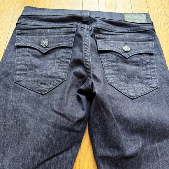 True Religion Men's 31 X 34 Geno Relaxed Slim Fit Dark Wash Denim Jeans - Picture 15 of 16